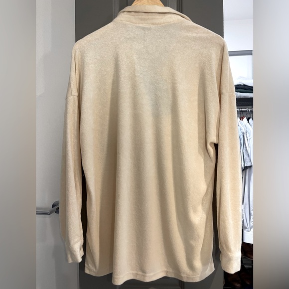 Pretty Little Thing - Cream Toweling Oversized Shirt - Size 0 - Picture 7 of 11